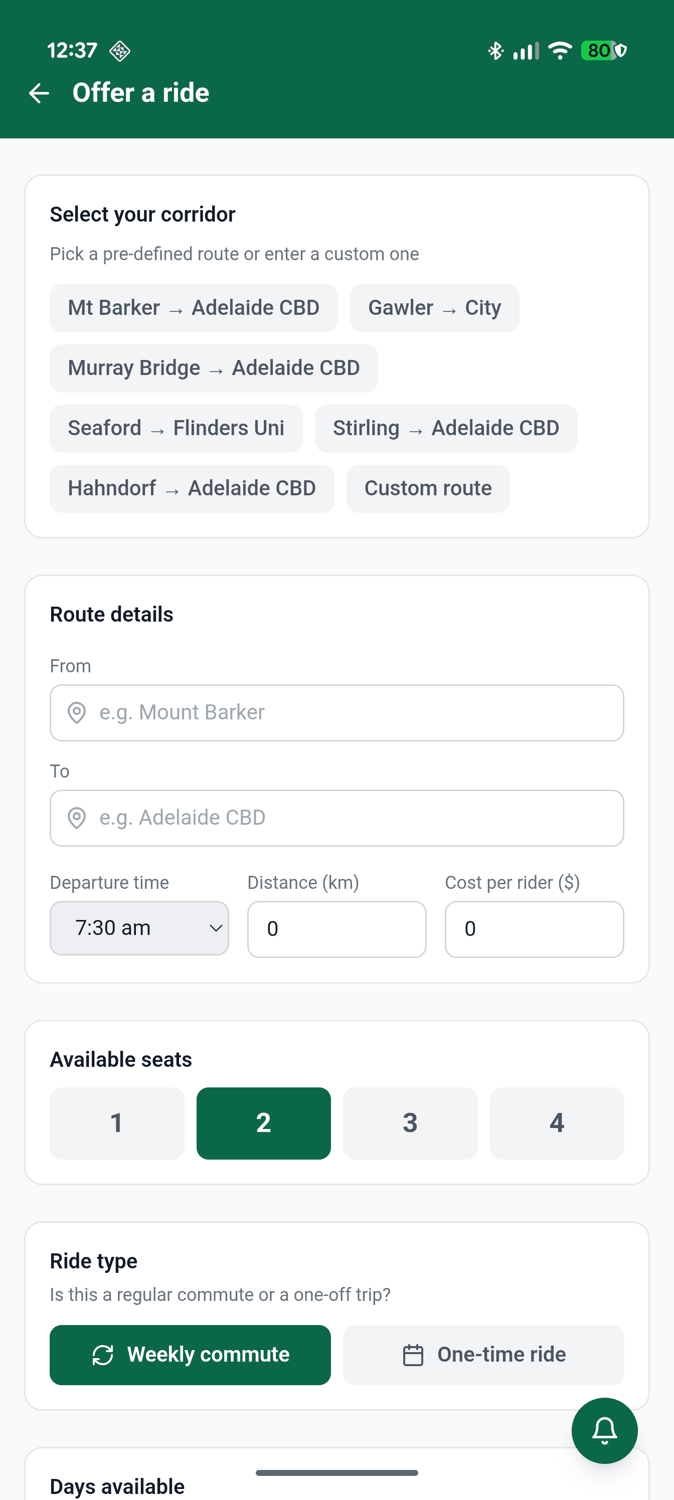 EcoCommute SA primary view on Android