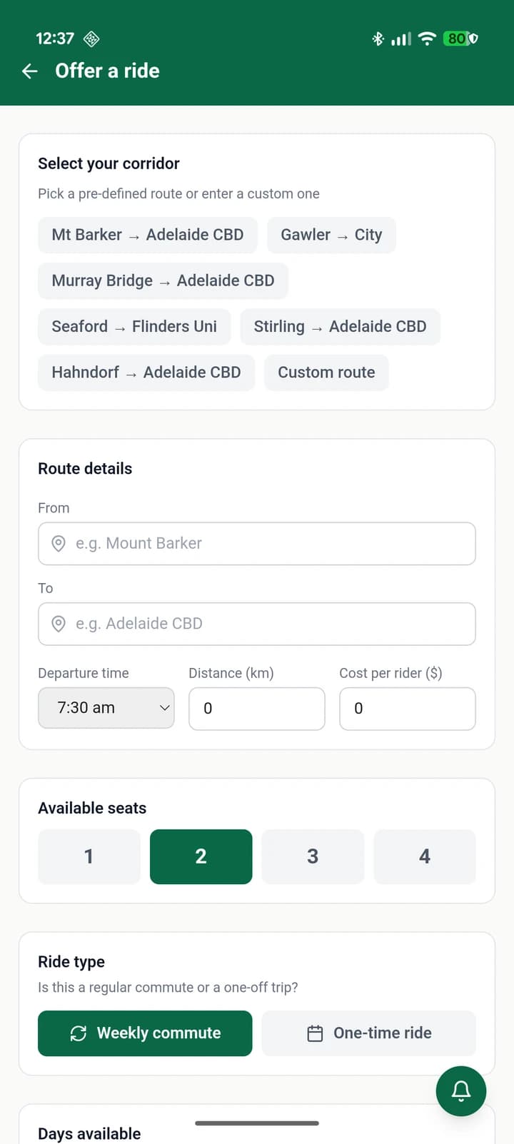 EcoCommute SA primary view on Android